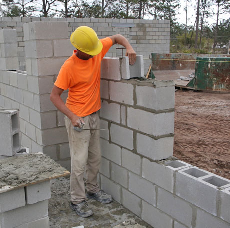 custom home concrete block construction stage in Oviedo FL