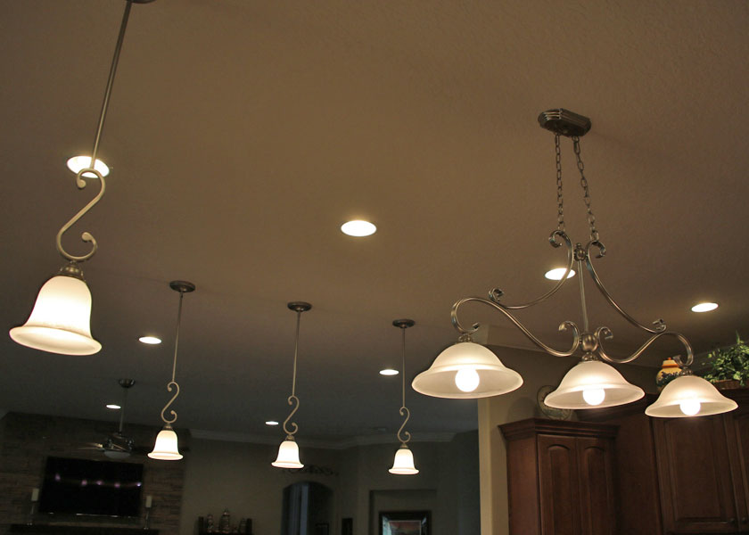 lighting in custom kitchen built for new home in wedgefield fl