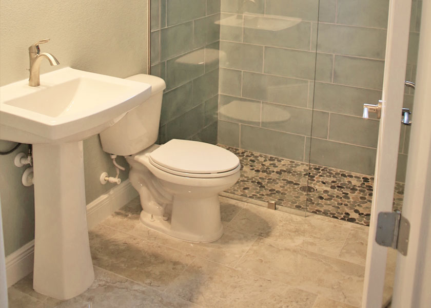 custom tile work and shower for bathroom in wedgefield fl
